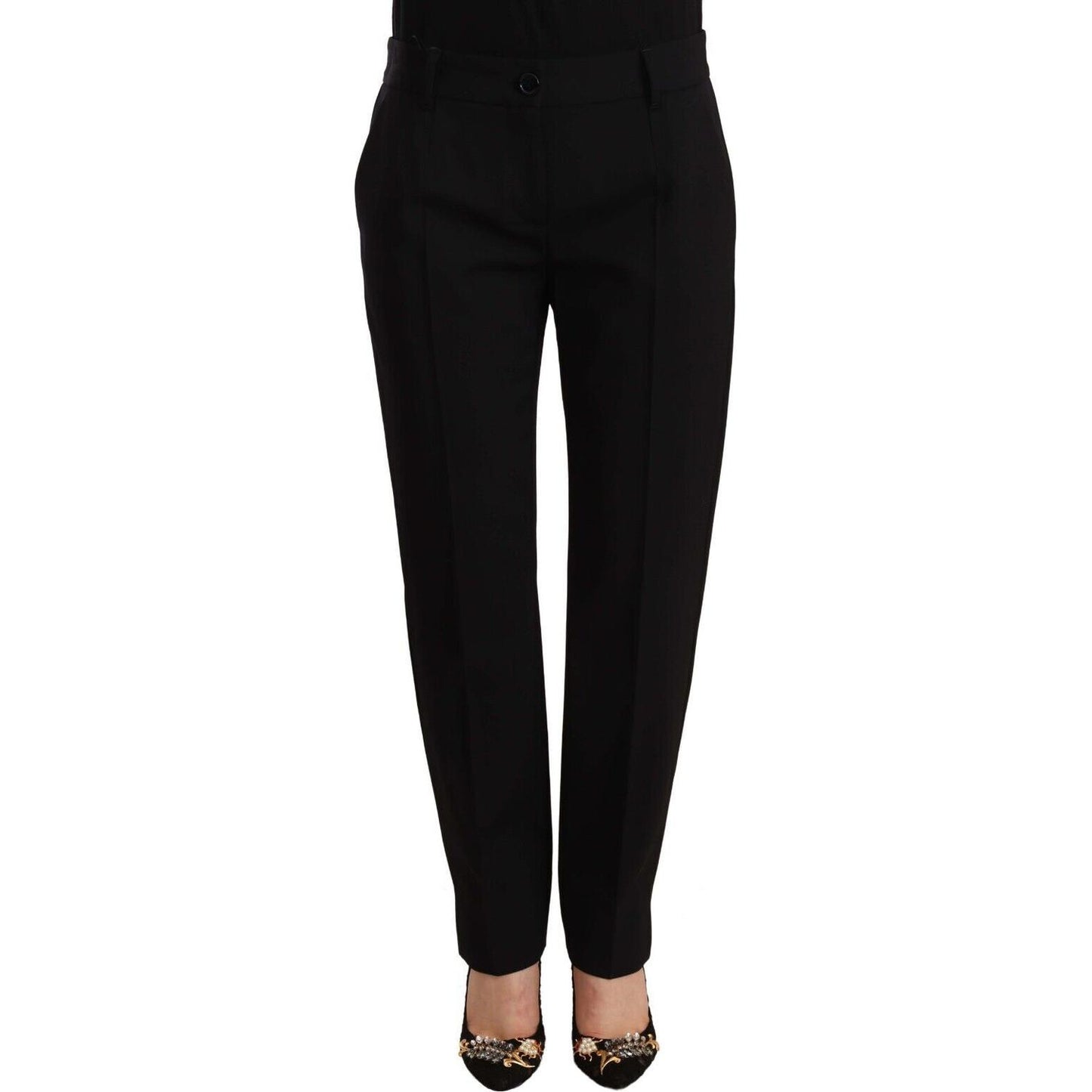 Elegant Tailored Wool Blend Trousers