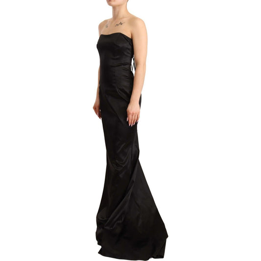 Elegant Black Strapless Mermaid Dress