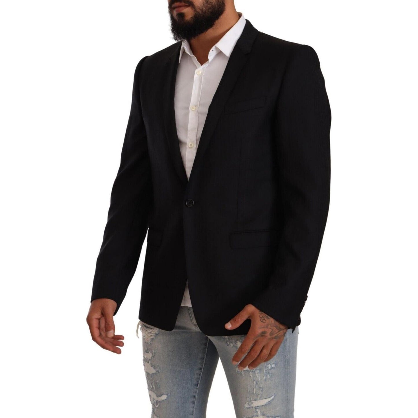 Exclusive Black Virgin Wool Blazer