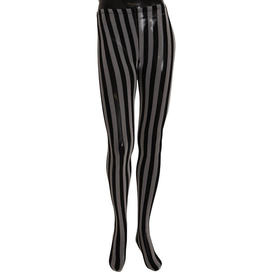 Black and White Striped Luxury Tights