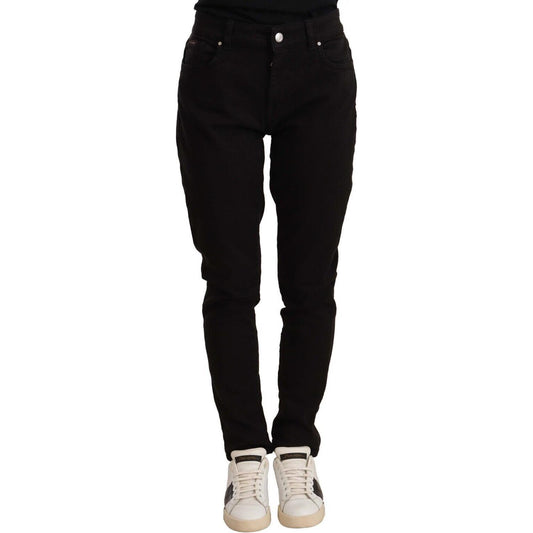 Elegant Slim-Fit Black Skinny Jeans