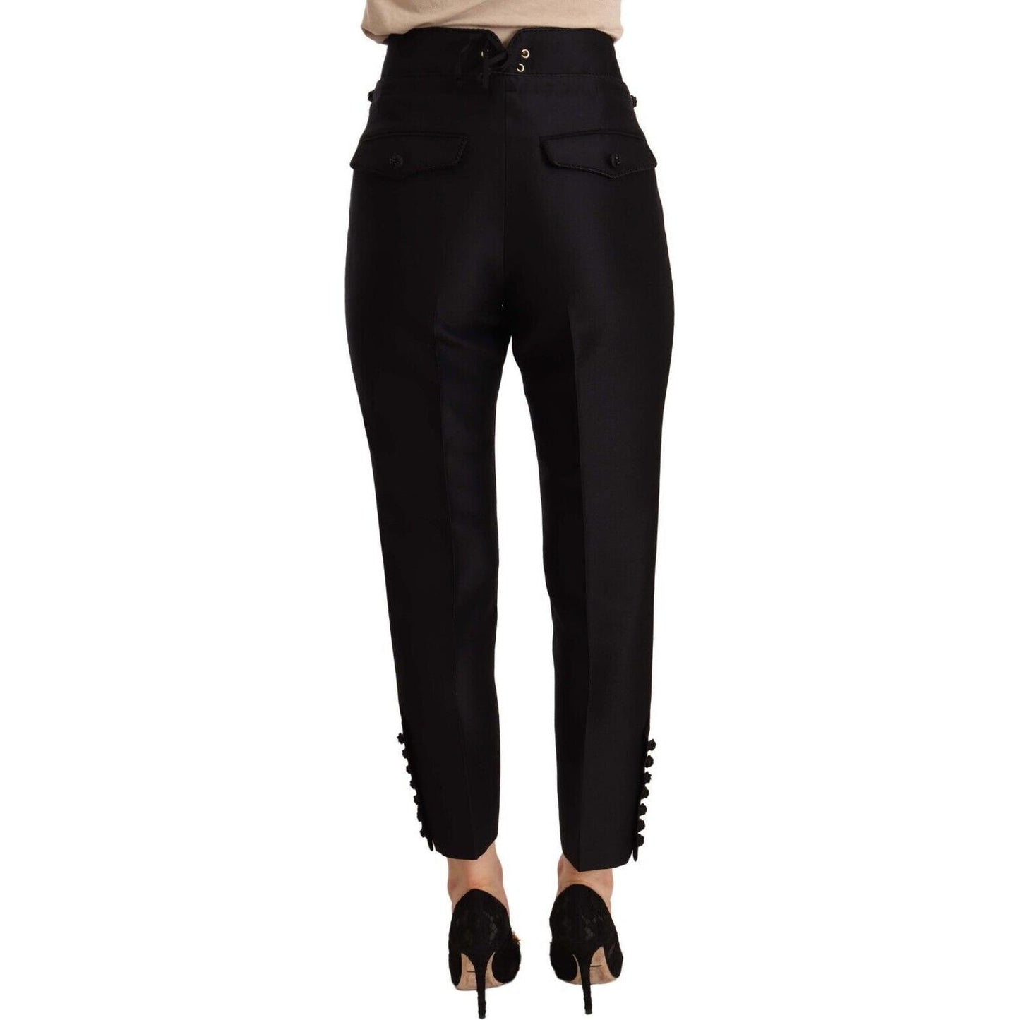 Chic High-Waist Cropped Trousers