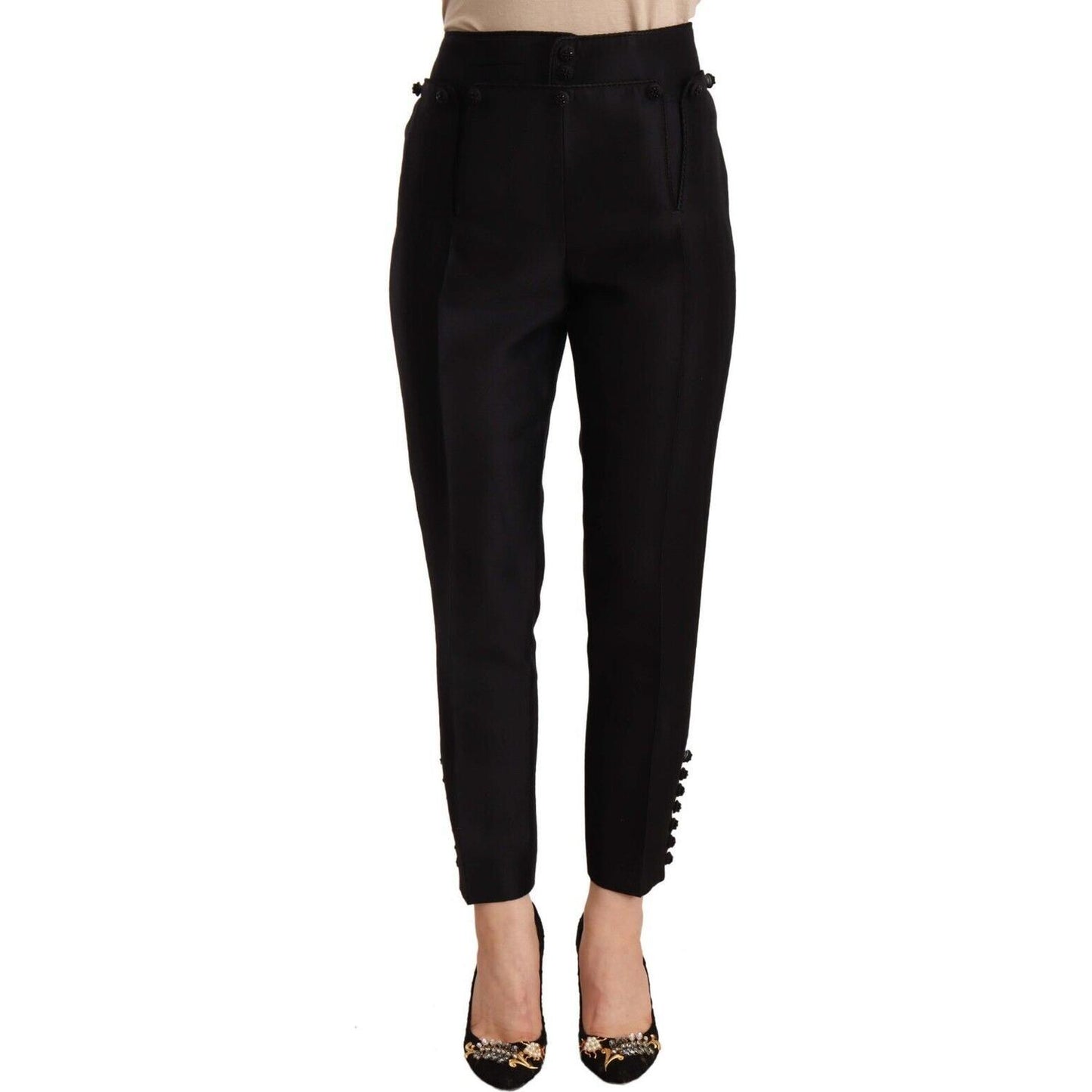 Chic High-Waist Cropped Trousers