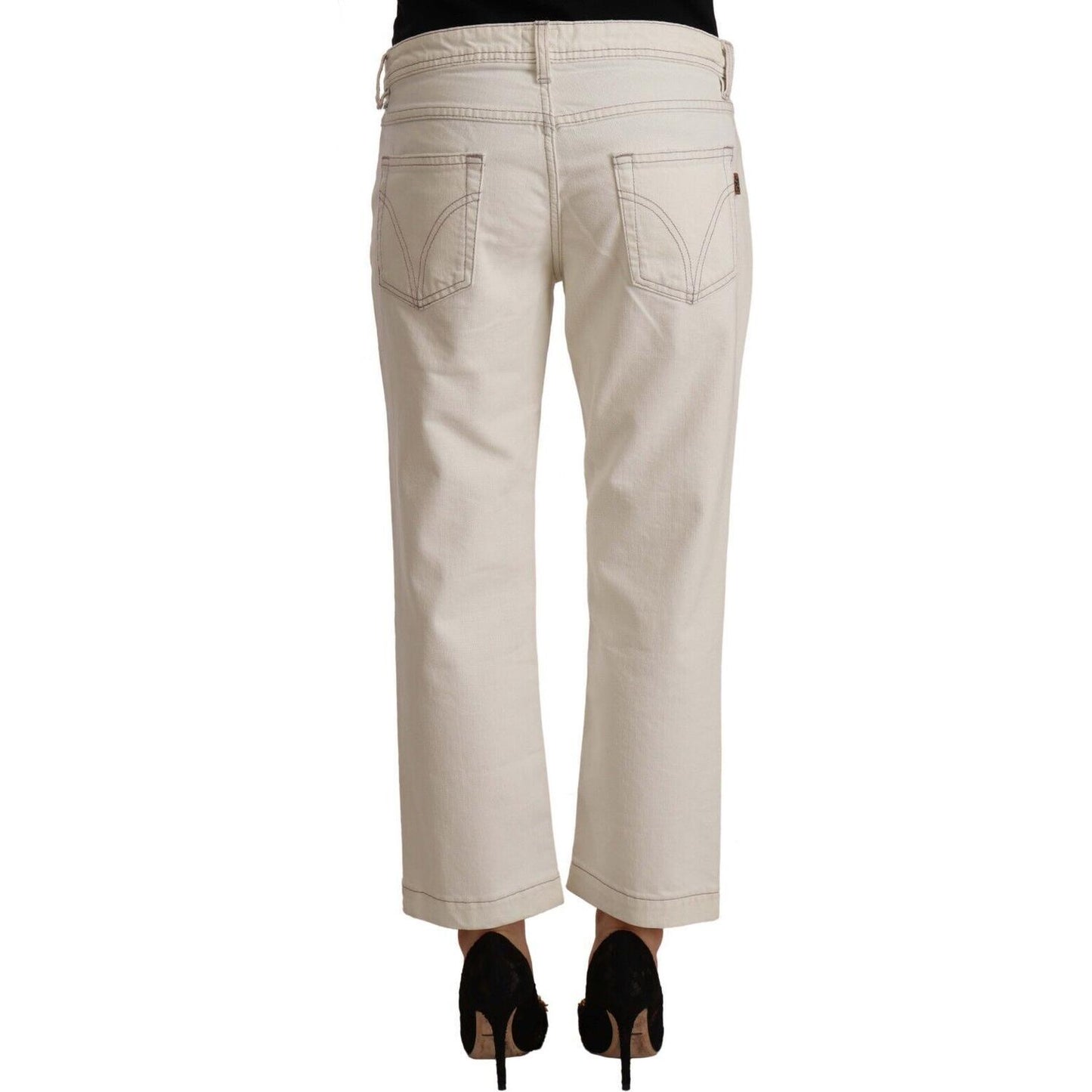 Chic Off-White Cropped Jeans - Fashionista Must-Have