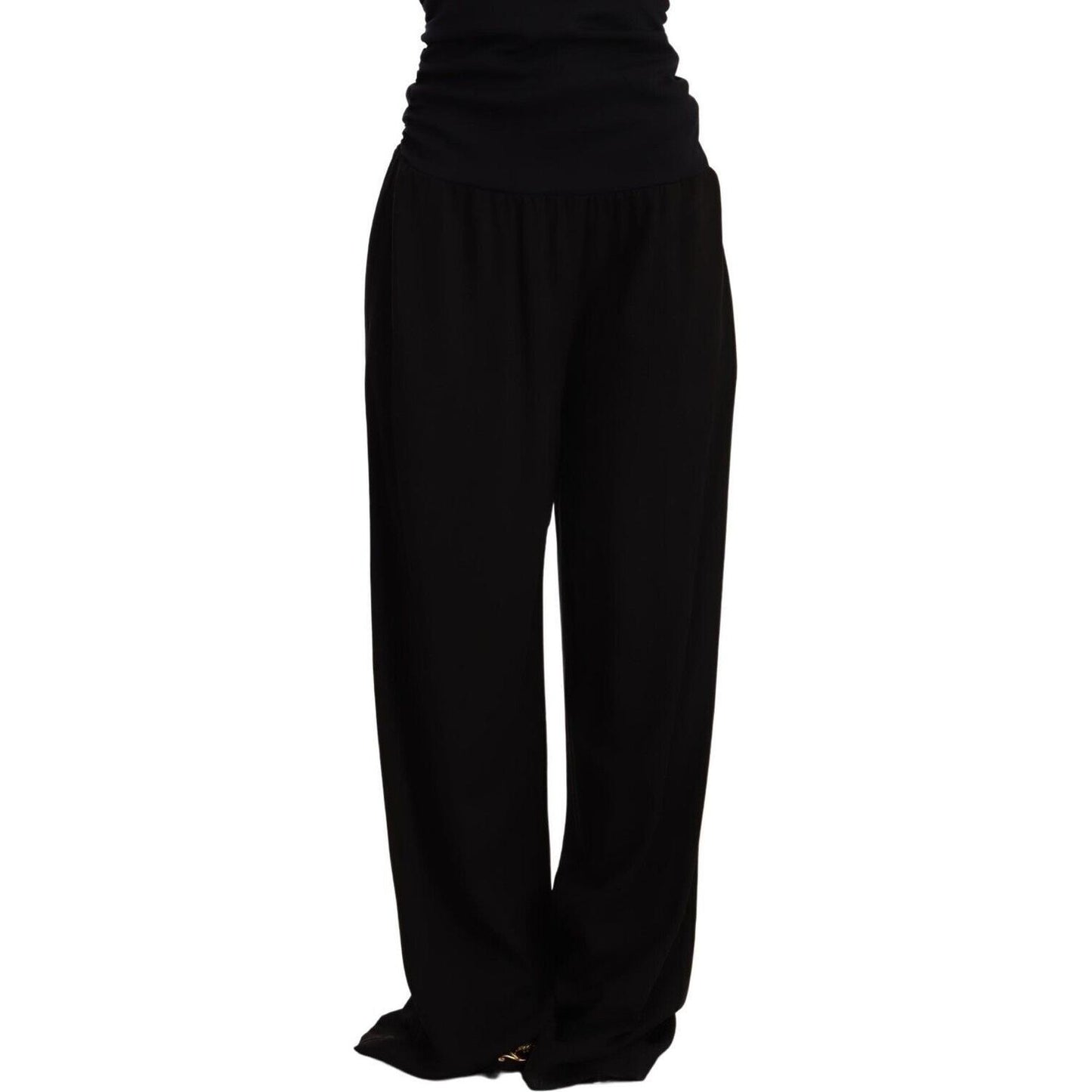 Elegant High Waist Straight Trousers