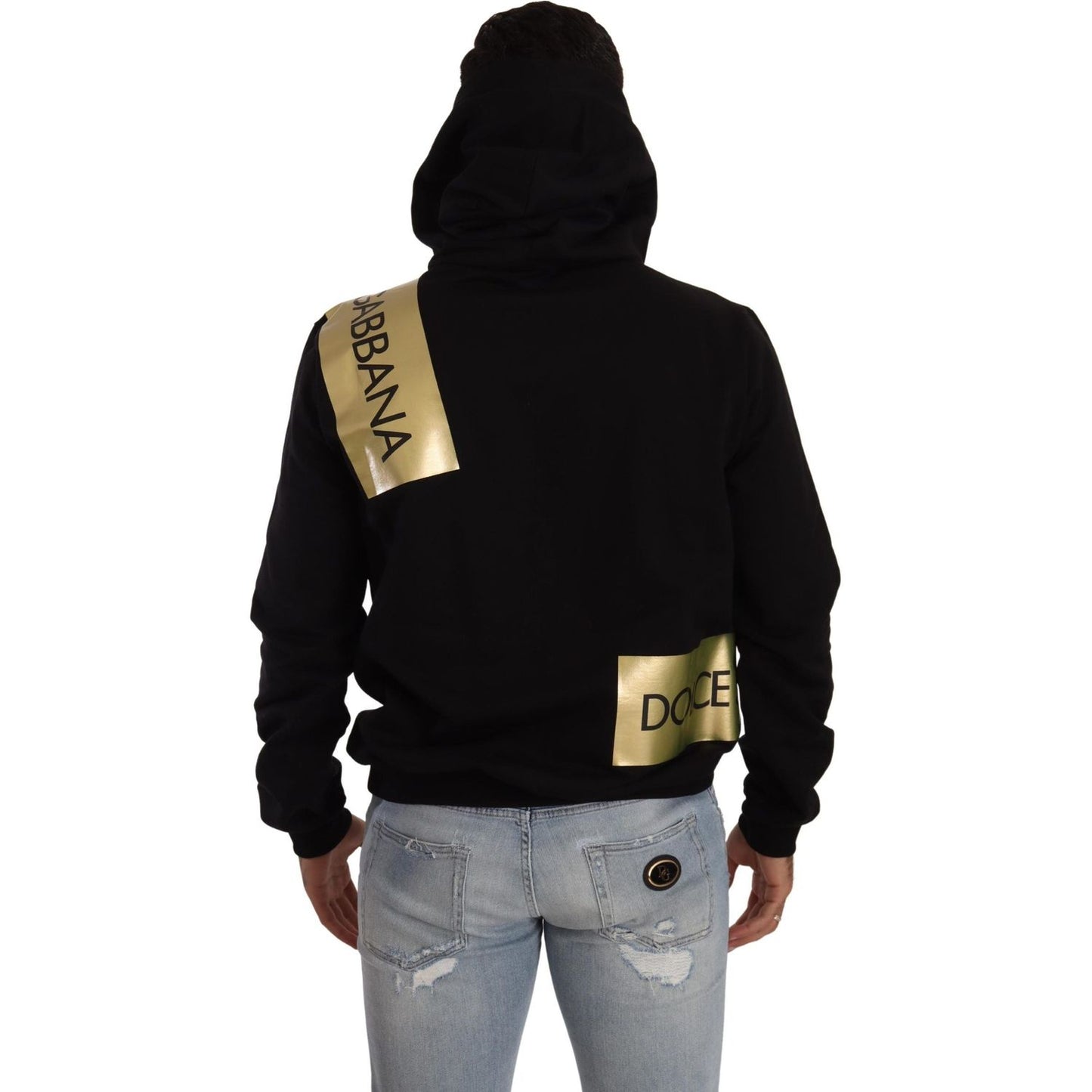 Elevate Your Style with a Black Golden-Logo Pullover