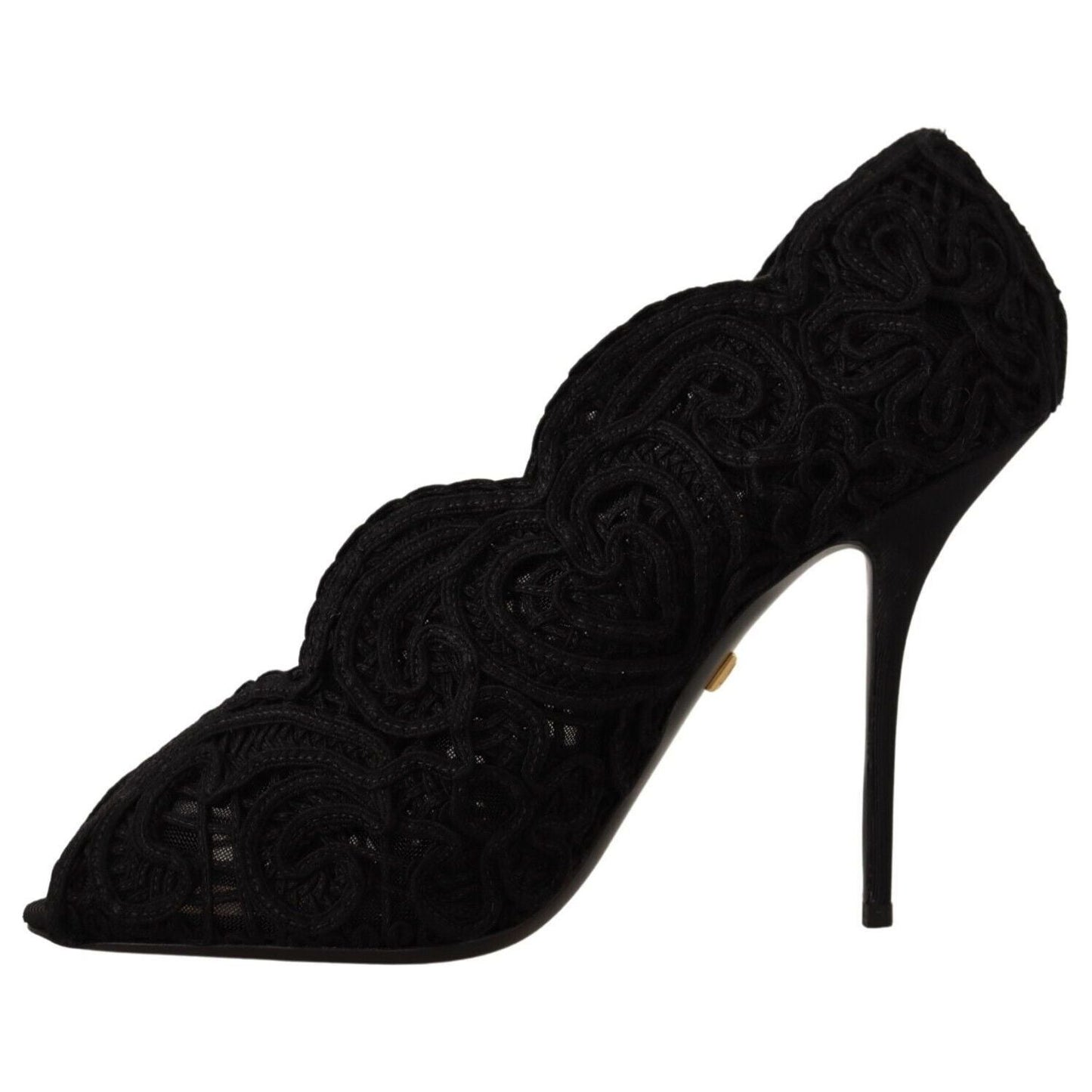 Elegant Black Lace Stiletto Heels