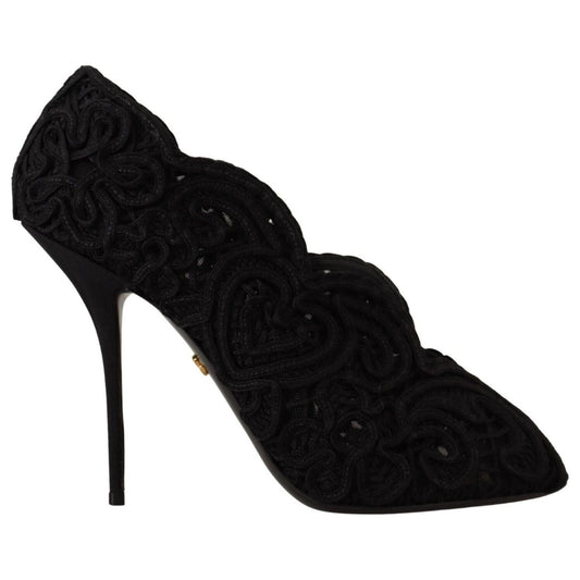 Elegant Black Lace Stiletto Heels