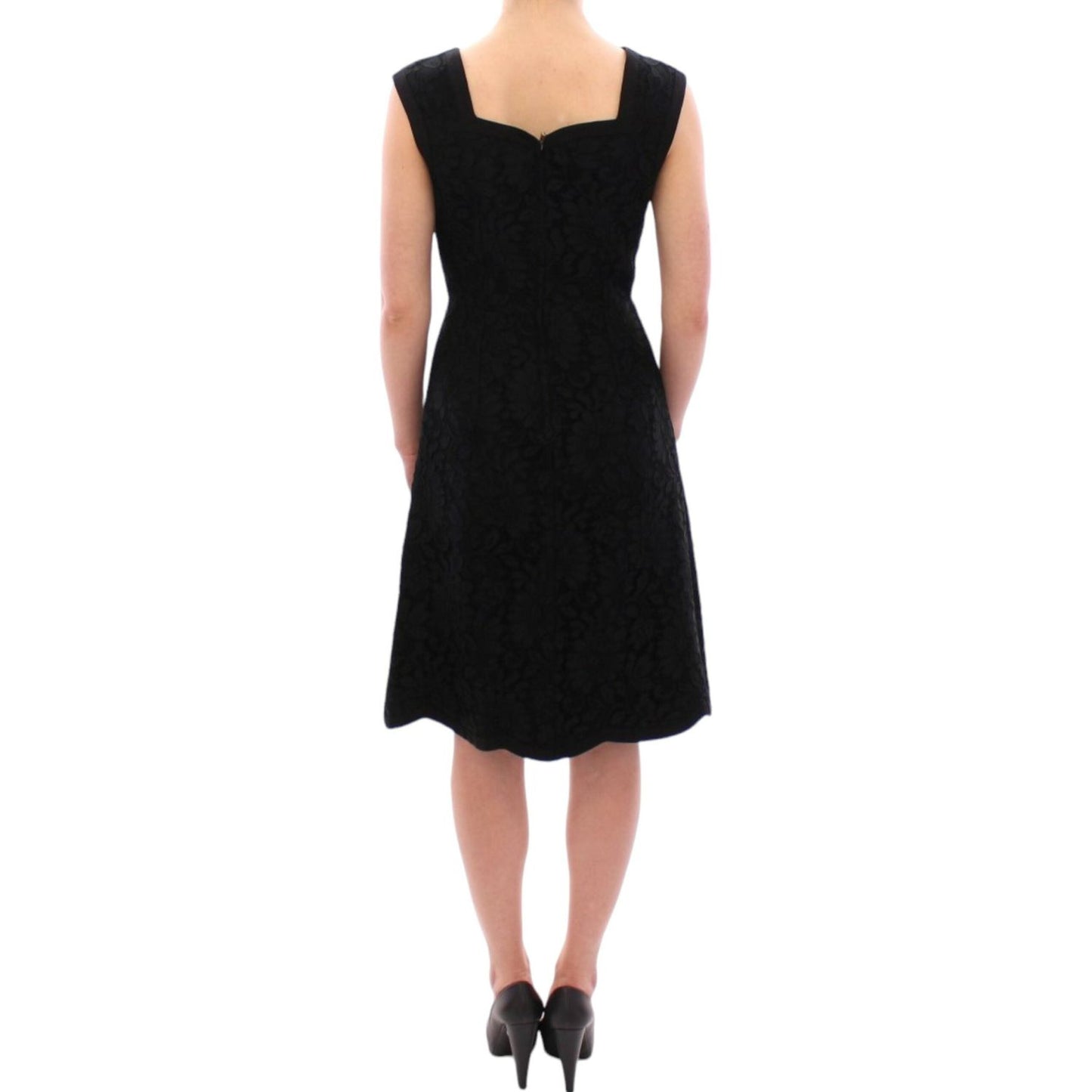 Dolce & Gabbana Elegant Black Floral Lace Dress black-floral-lace-sicily-runway-dress
