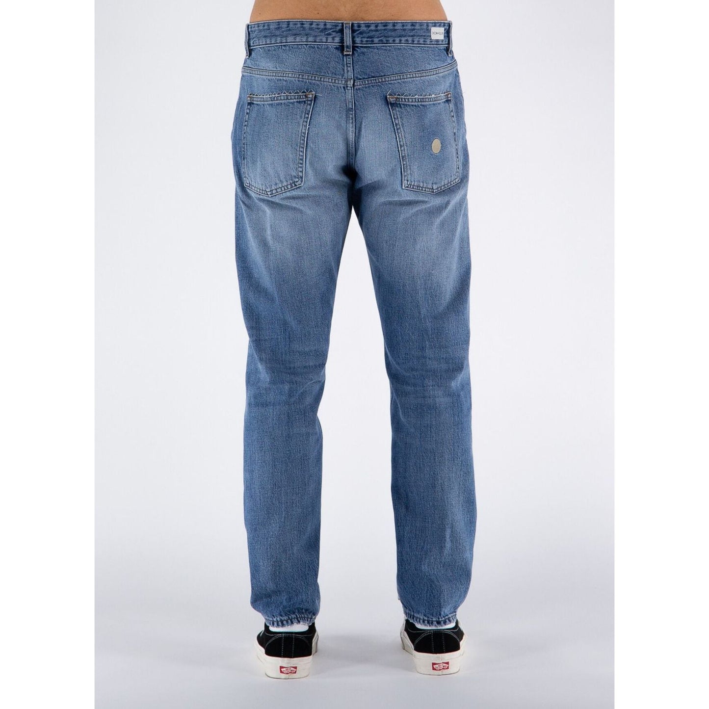 Elegant Medium Wash Men's Cotton Jeans