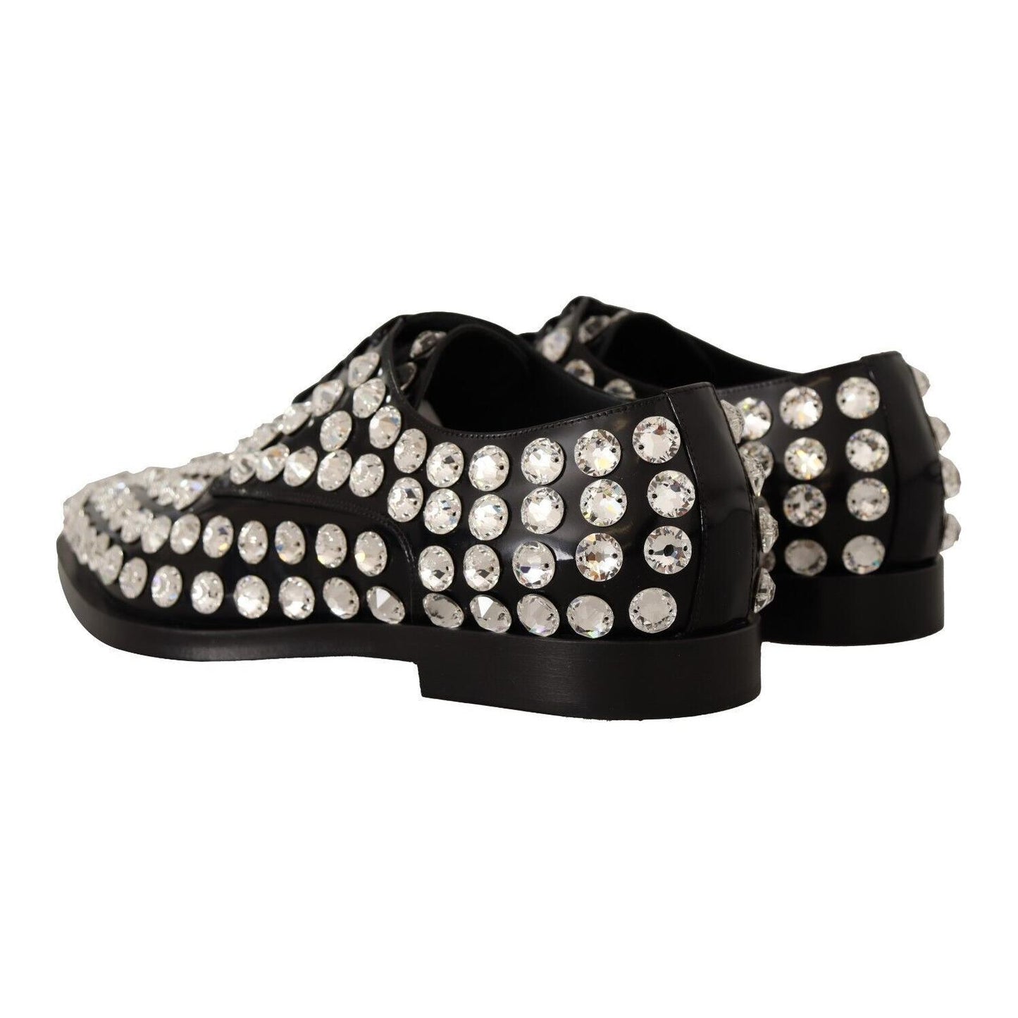 Crystal-Embellished Leather Formal Flats