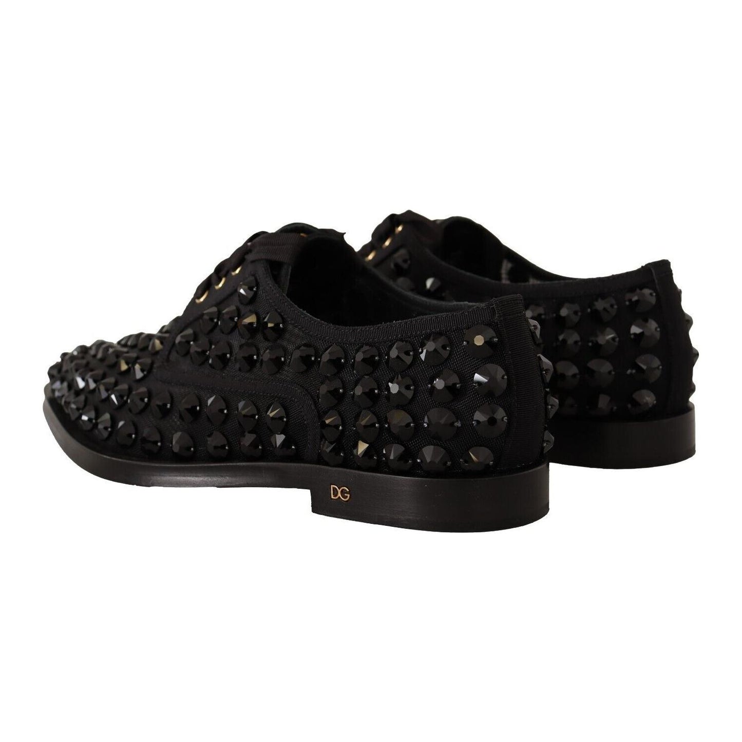 Elegant Gros Grain Lace-Up Jeweled Flats