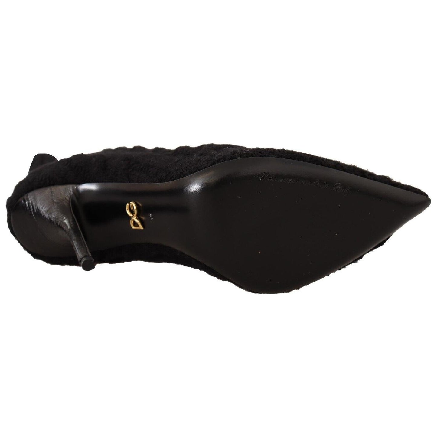 Dolce & Gabbana Black Stretch Socks Knee High Booties Shoes