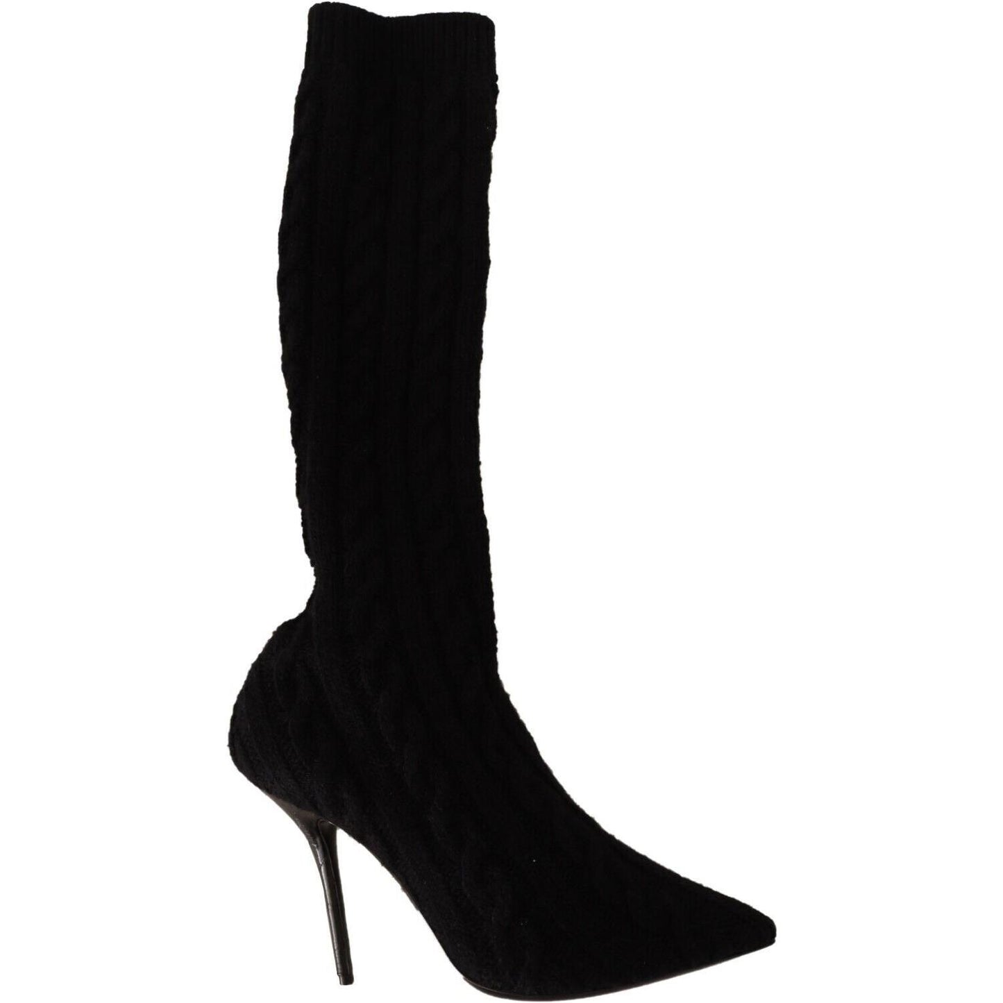 Elegant Stretch Sock Boots in Black