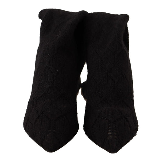 Elegant Black Stretch Socks Boots