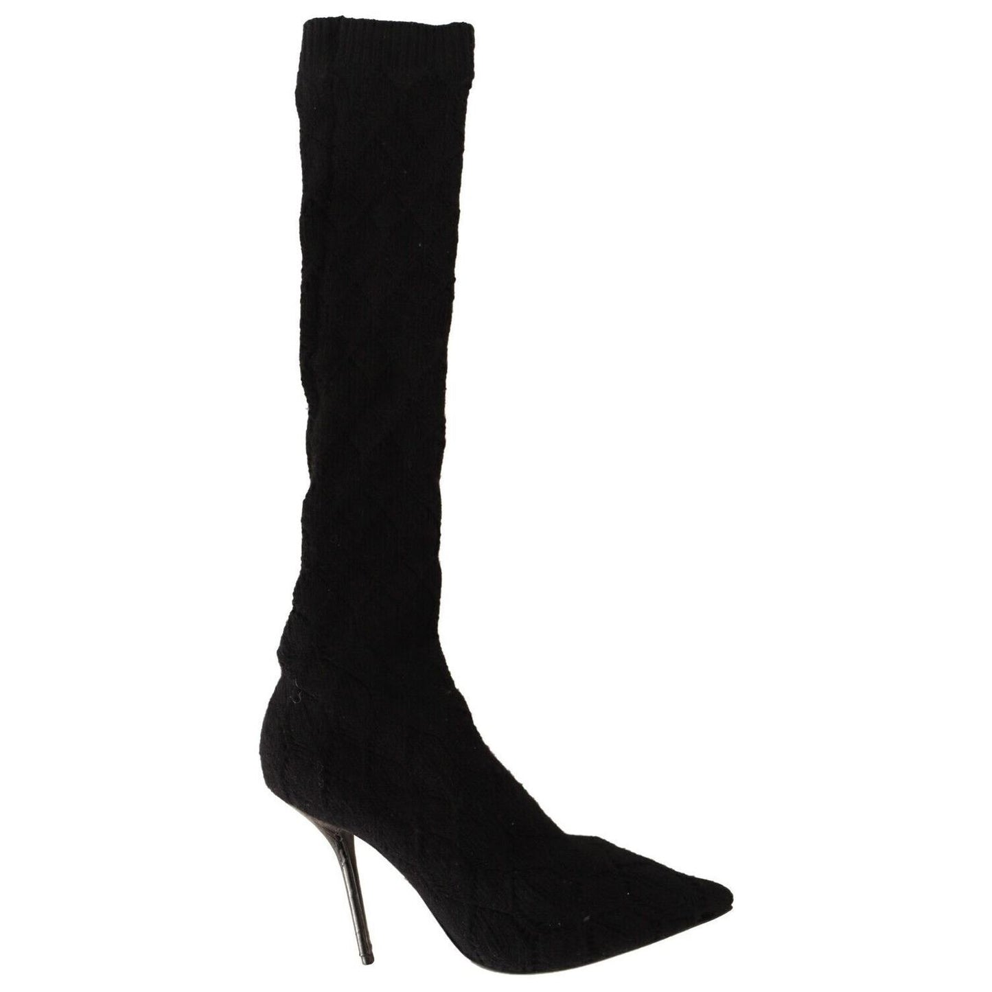 Elegant Black Stretch Socks Boots