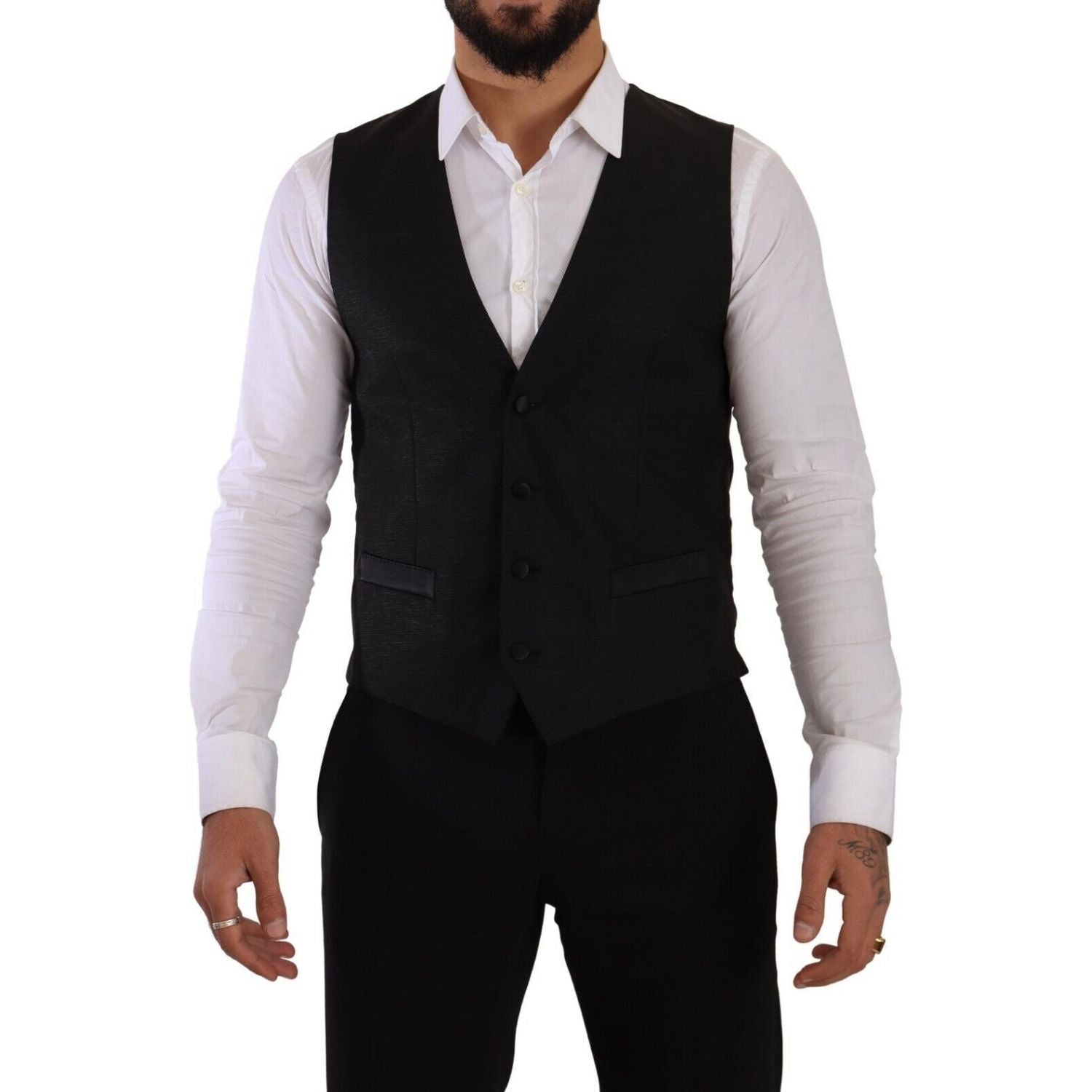 طقم بدلة سوداء بقصّة Slim Fit من Dolce &amp; Gabbana Sicilia