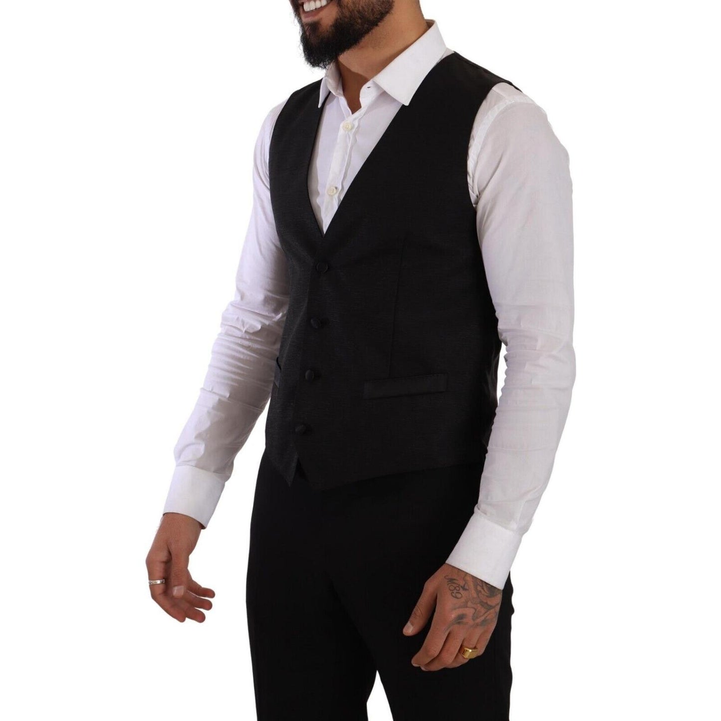 Sicilia Slim Fit Black Suit Ensemble