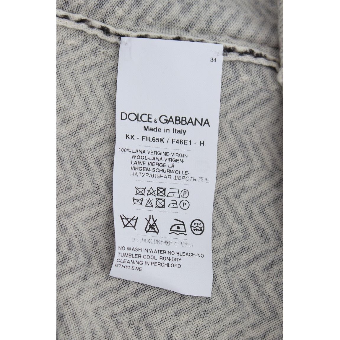 Dolce & Gabbana Elegant Black and White Wool Cardigan black-white-wool-top-cardigan-sweater