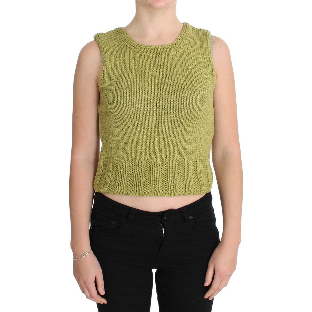 Chic Green Knitted Sleeveless Vest Sweater