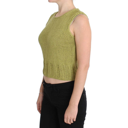 Chic Green Knitted Sleeveless Vest Sweater