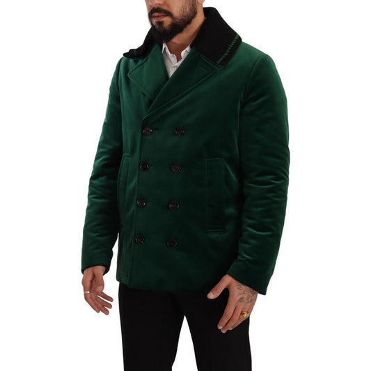 Elegant Velvet Double Breasted Overcoat