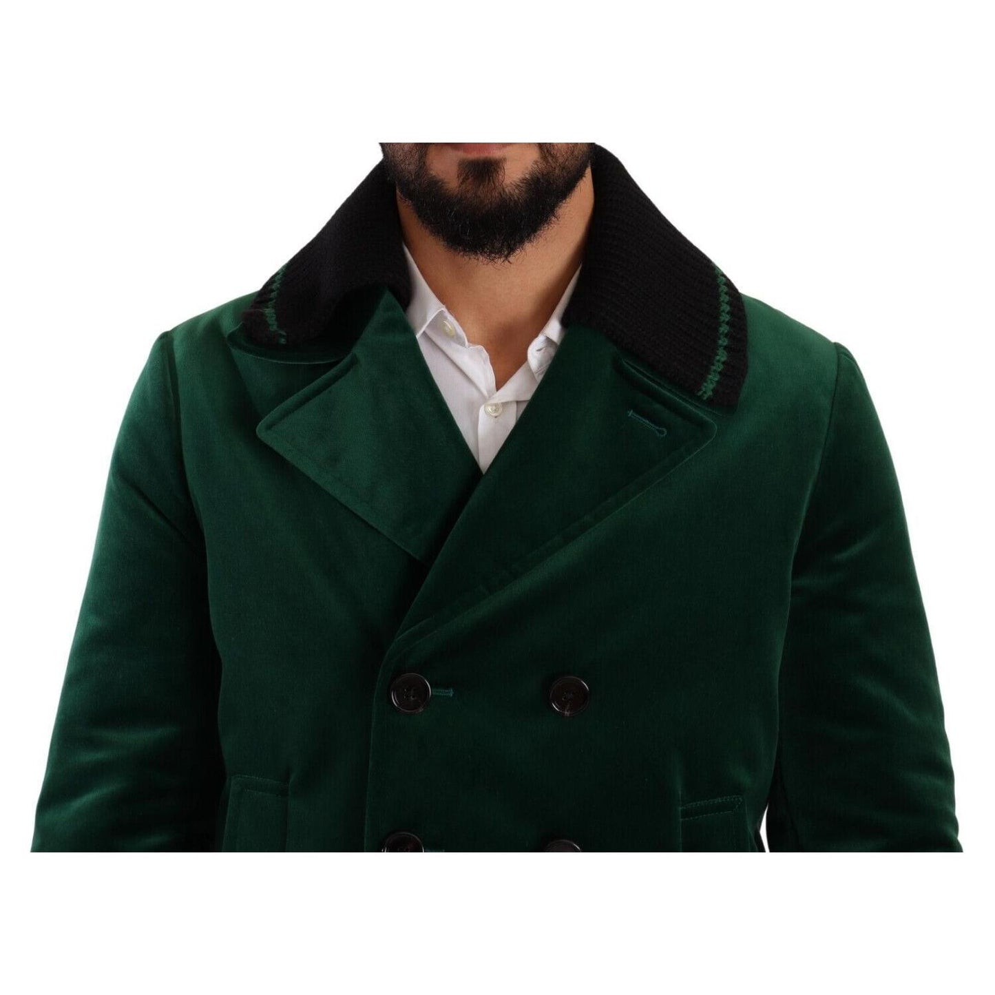 Elegant Velvet Double Breasted Overcoat