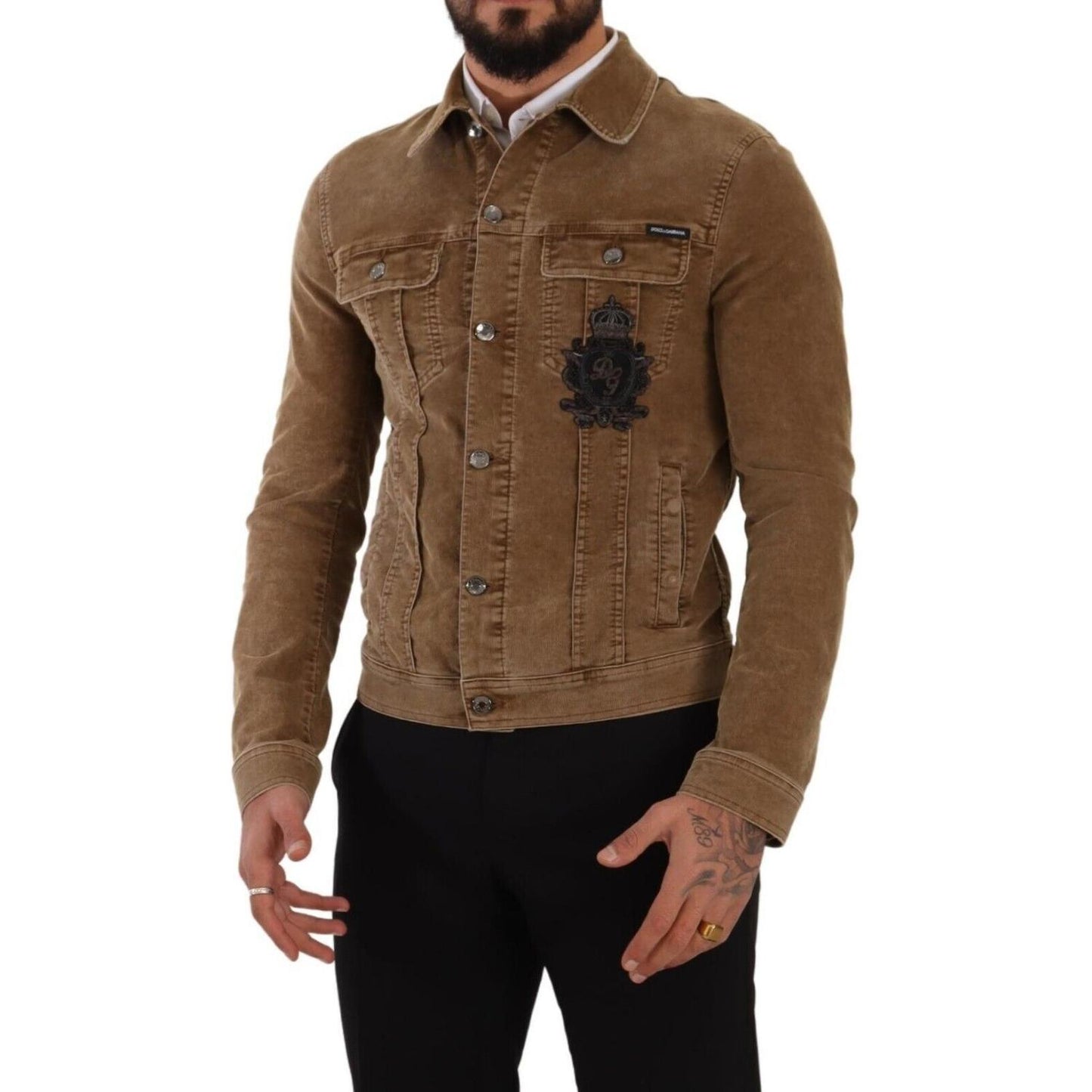 Dolce & Gabbana Elegant Corduroy Logo Jacket Dolce & Gabbana