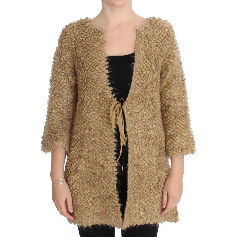 Elegant Beige Sweatercoat Cape