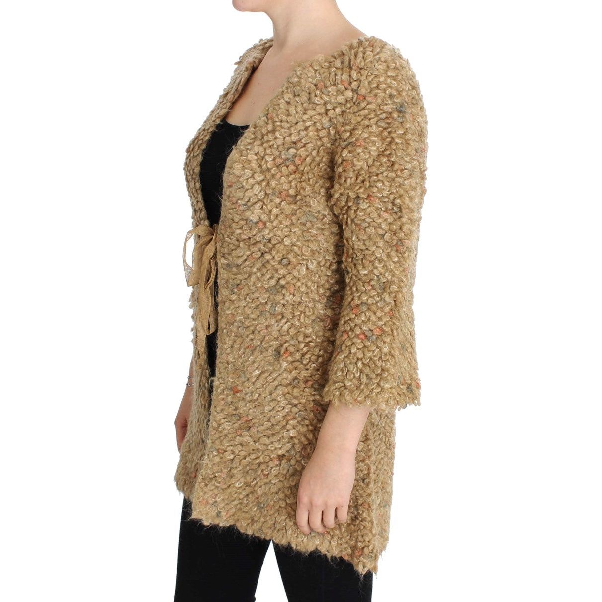 Elegant Beige Sweatercoat Cape