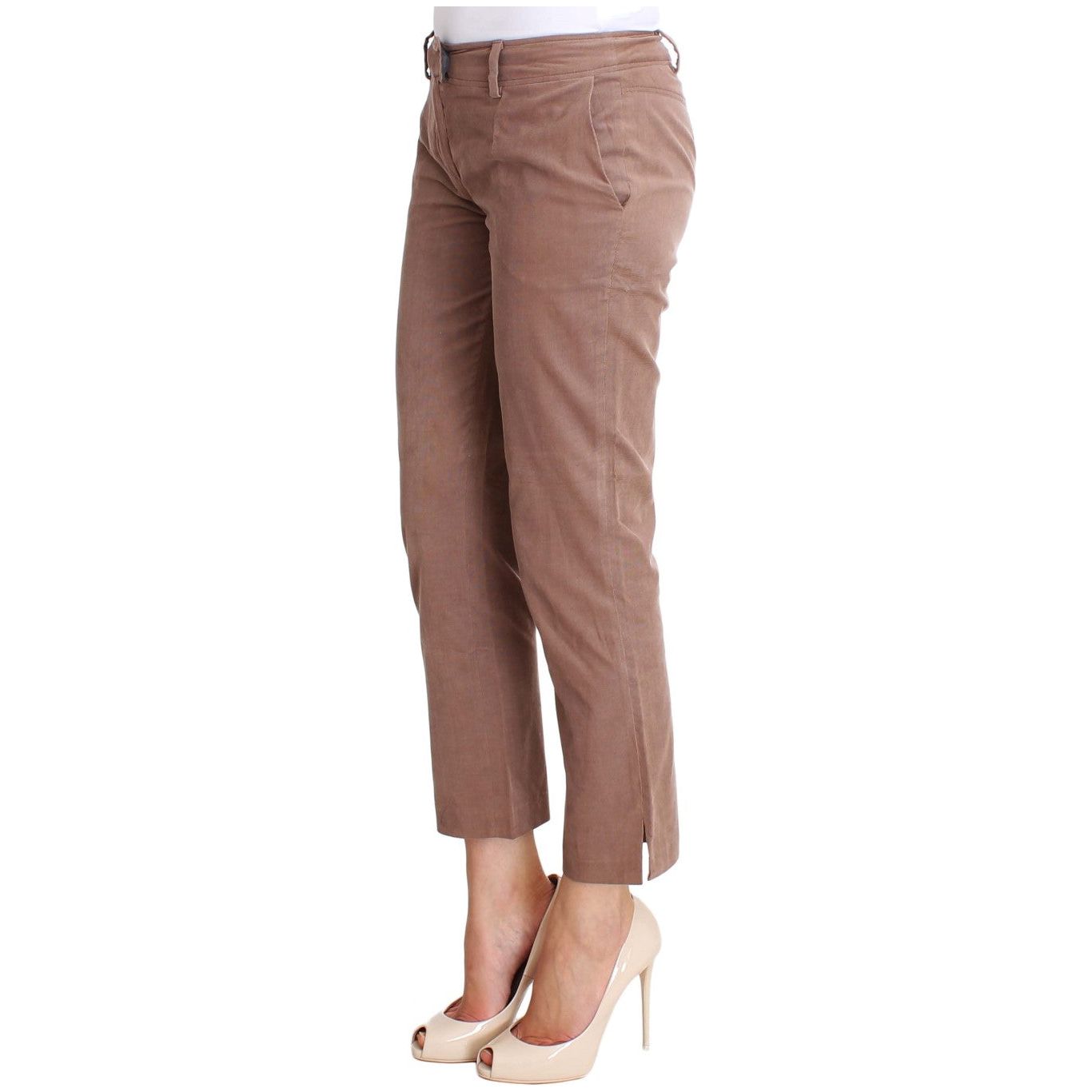 Chic Brown Cropped Corduroy Pants