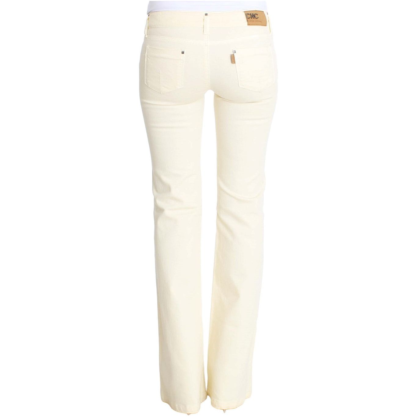 Chic Off-White Flared Designer Jeans