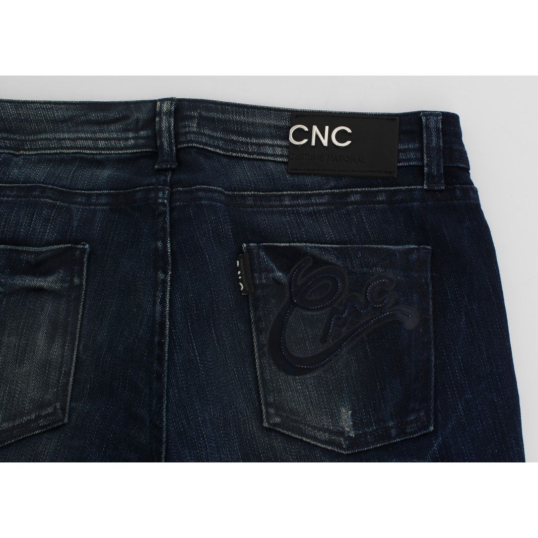 Costume National Chic Slim Fit Skinny Blue Jeans blue-wash-cotton-slim-fit-skinny-jeans