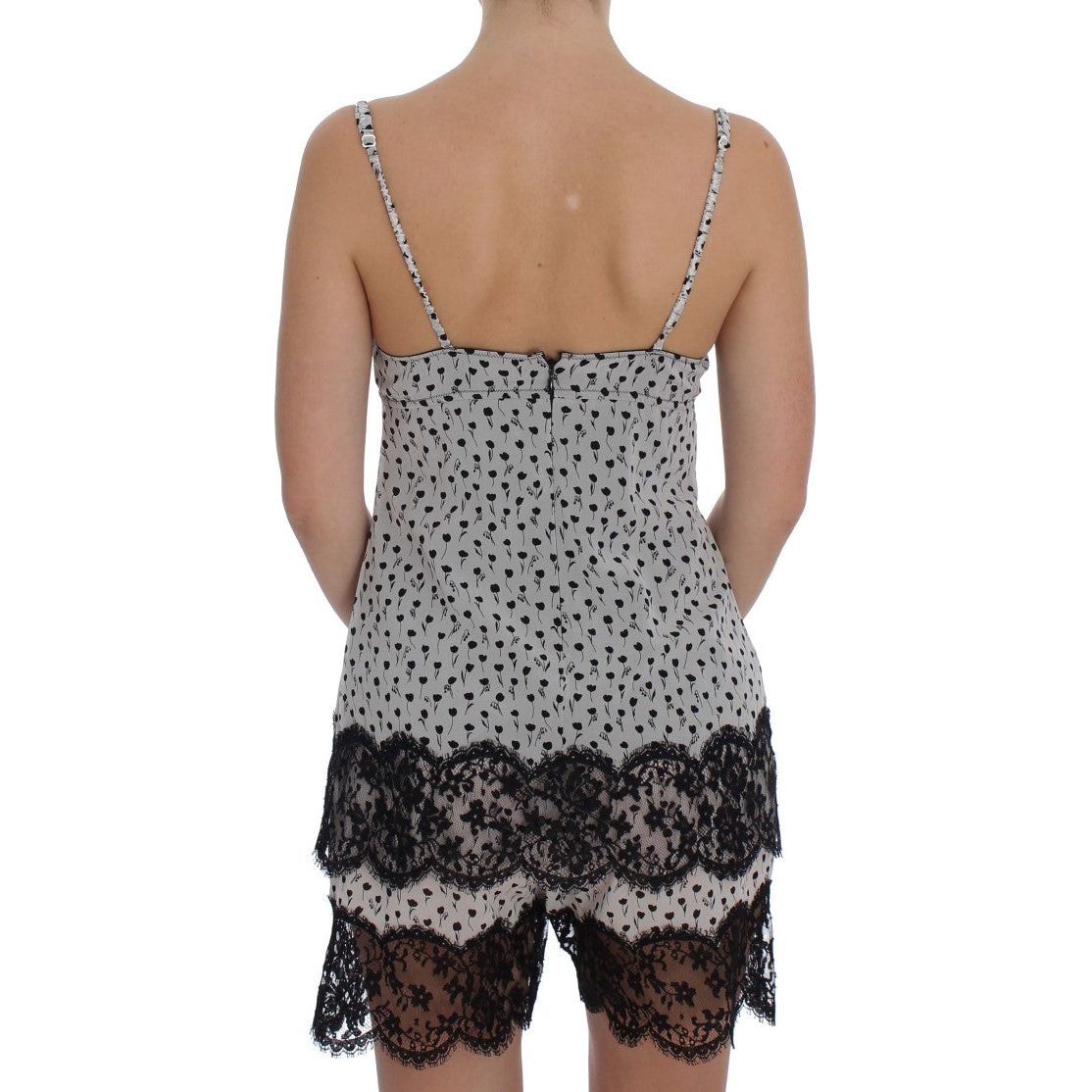 Elegant Floral Lace Silk Chemise