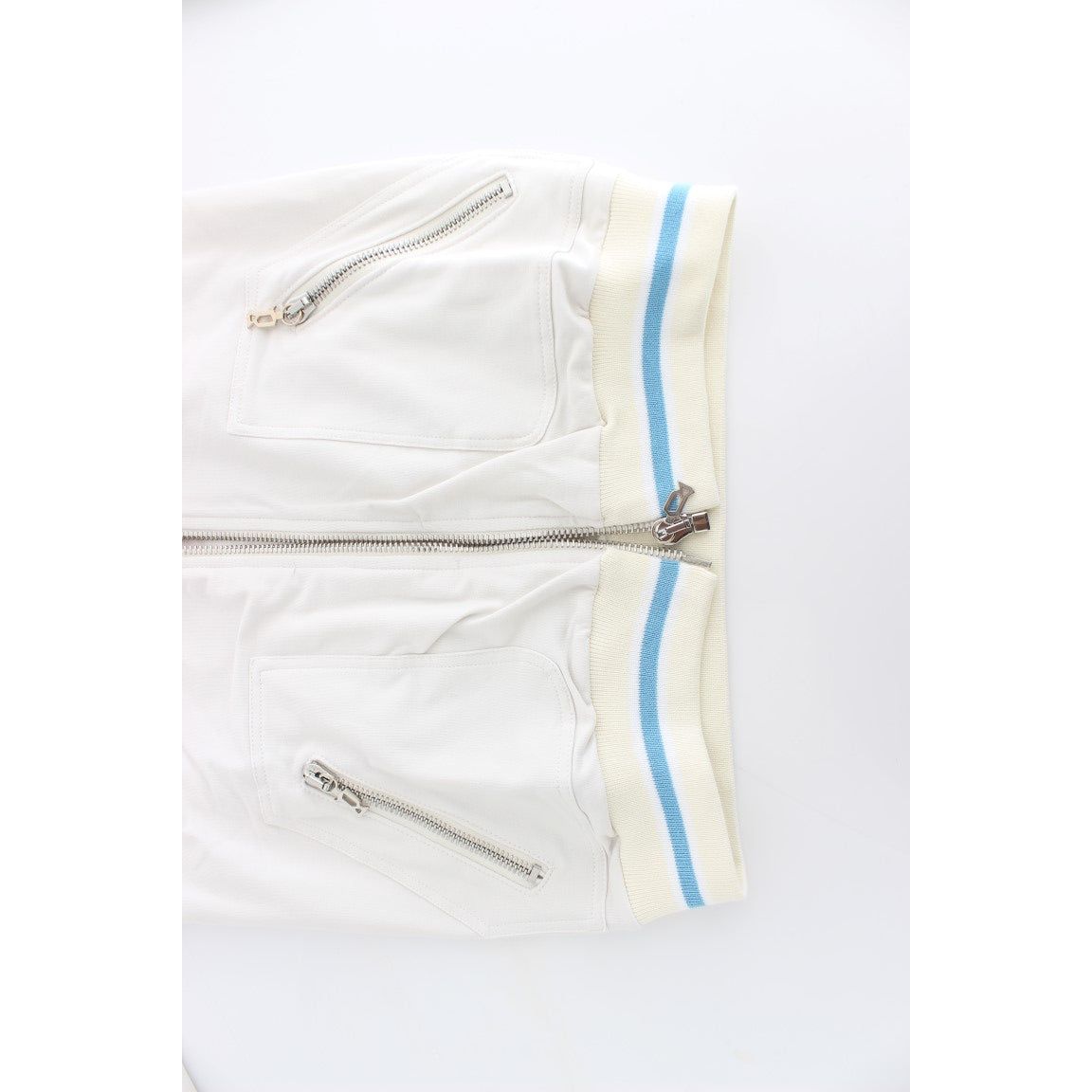 John Galliano Elegant White Zip Cardigan white-mock-zip-cardigan-sweatshirt-sweater