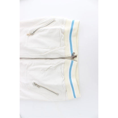 John Galliano White Mock Zip Cardigan Sweatshirt Sweater John Galliano
