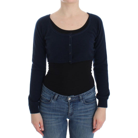 Chic Cashmere-Blend Cropped Sweater in Blue