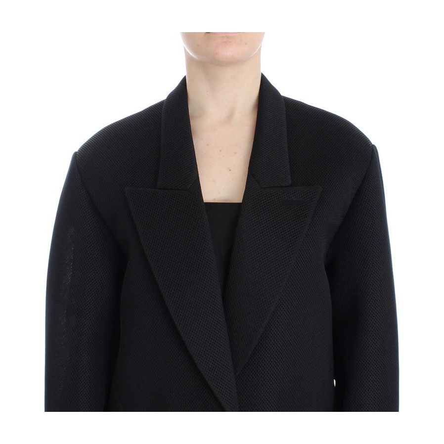 KAALE SUKTAEElegant Draped Long Coat in Black with Red AccentsMcRichard Designer Brands£379.00