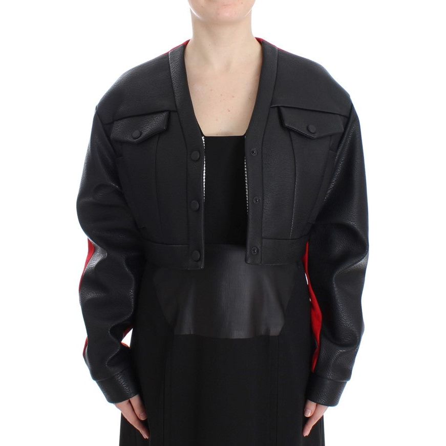 KAALE SUKTAE Elegant Cropped Artisan Jacket Coats & Jackets black-short-croped-coat-bomber-jacket