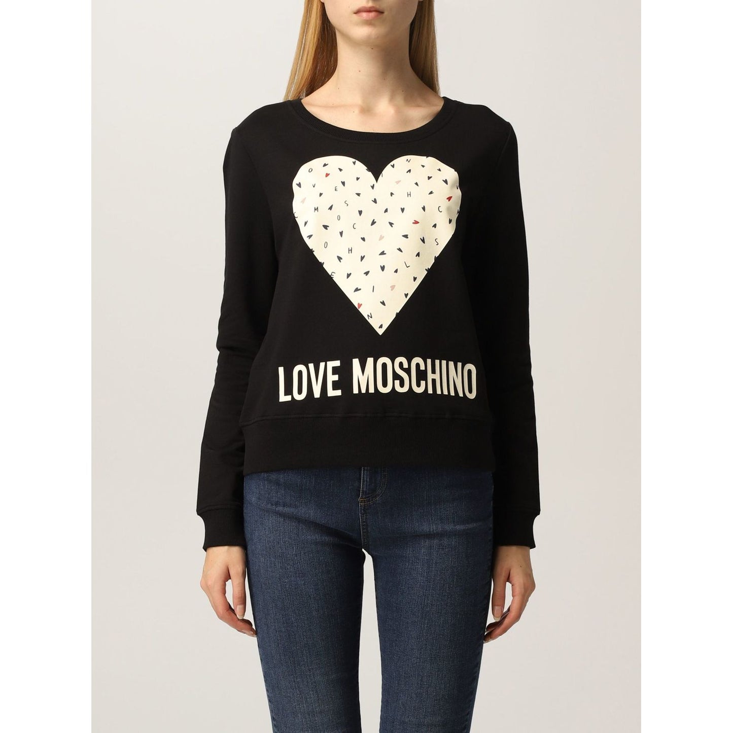 Chic Printed Crewneck Cotton Sweatshirt