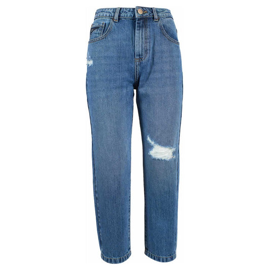 High-Waist Ripped Blue Jeans for Women