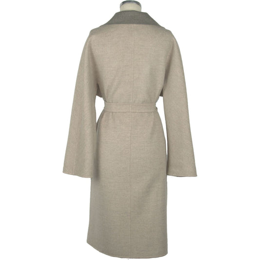 Elegant Italian Virgin Wool Coat