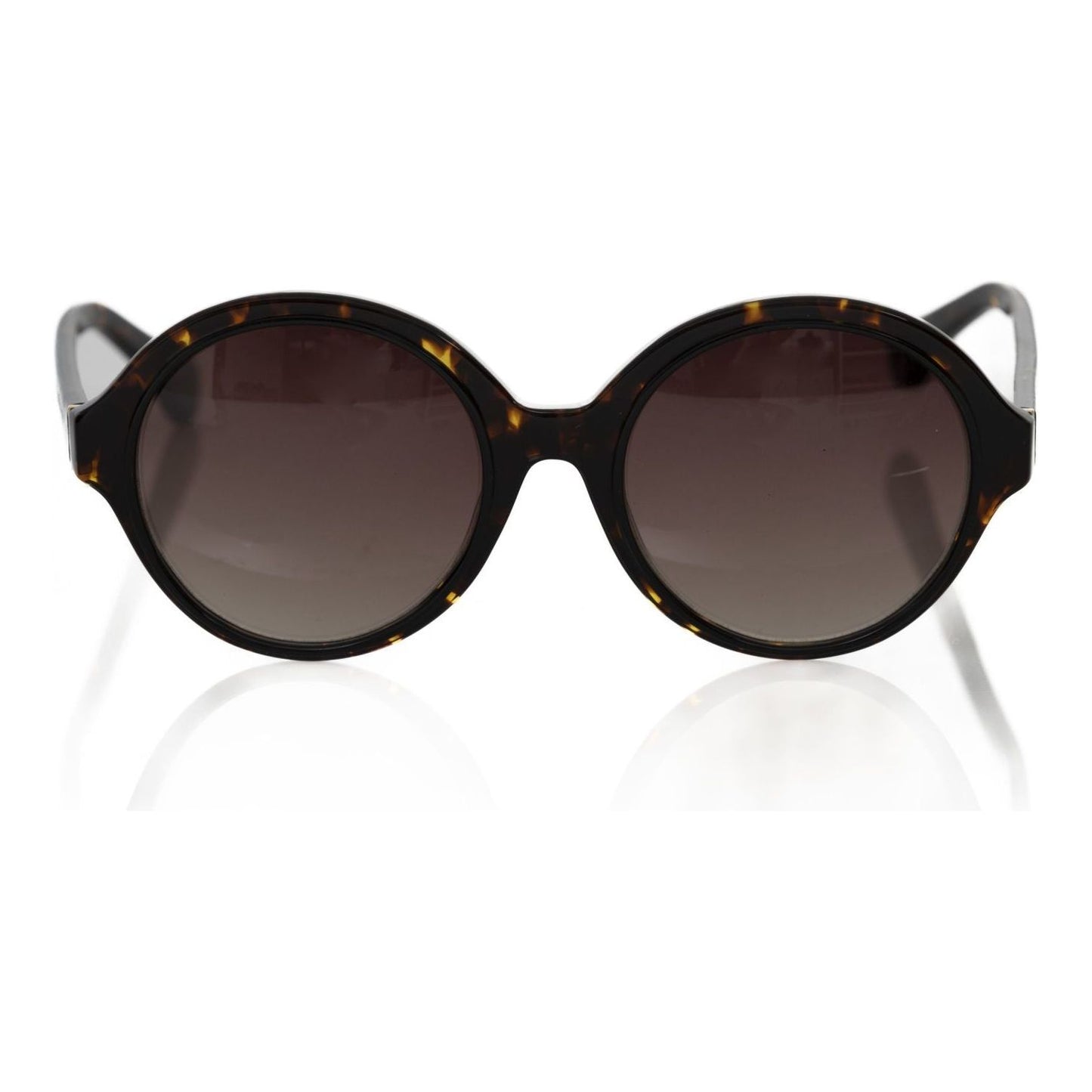 Chic Black Turtle Pattern Round Sunglasses