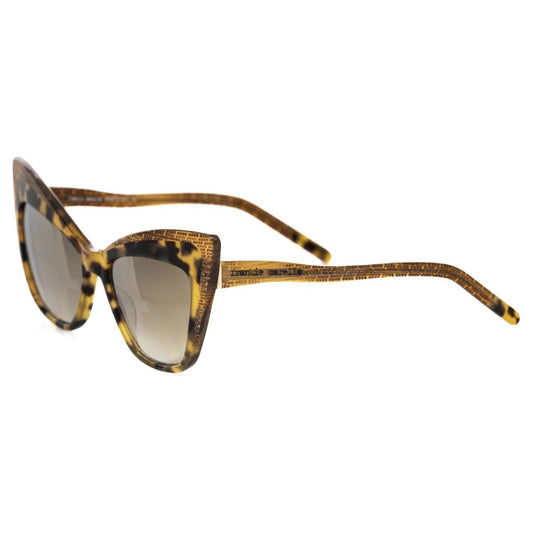 Frankie Morello Glitter-Edged Cat Eye Sunglasses in Yellow Frankie Morello