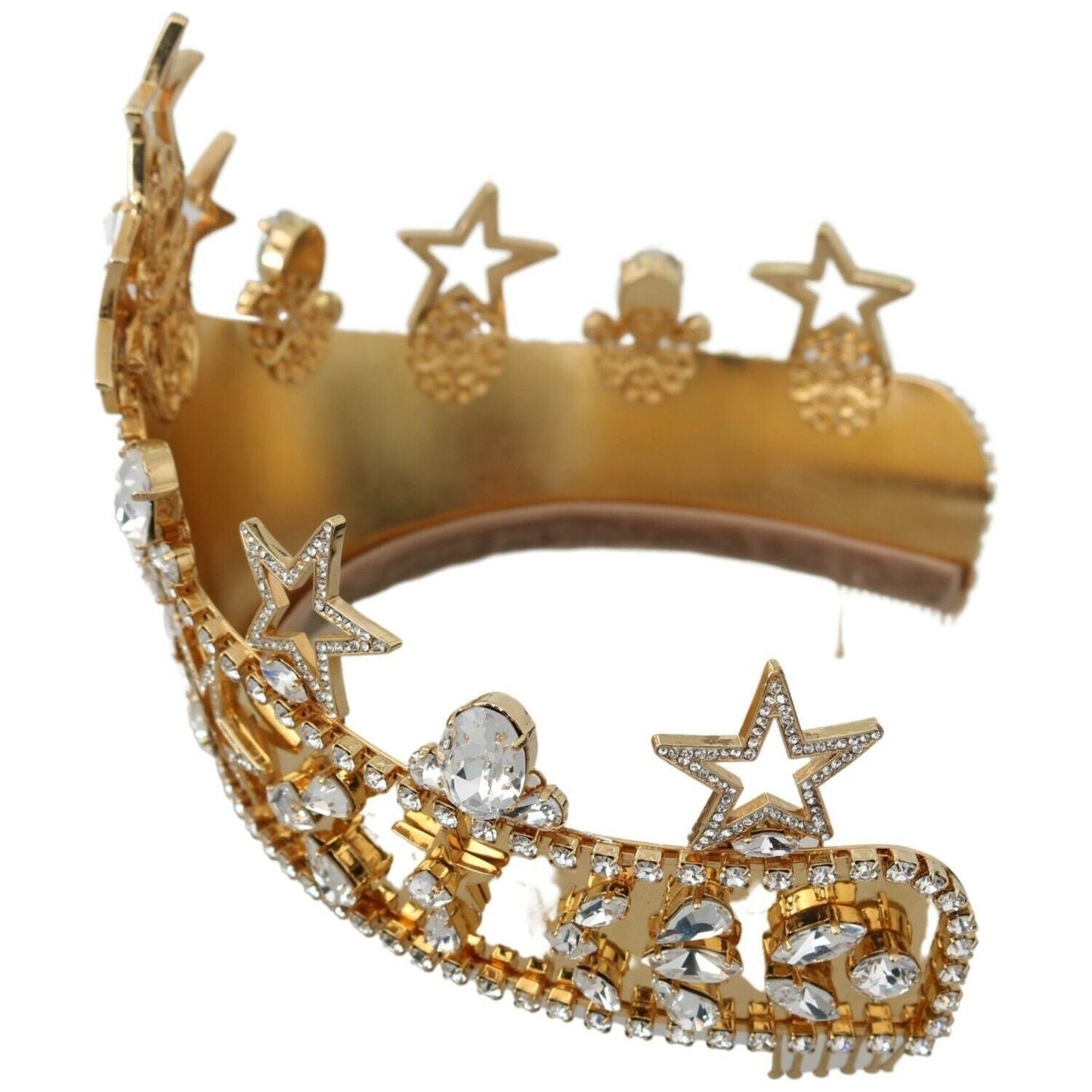 Regal Crystal Diadem Gold Tiara