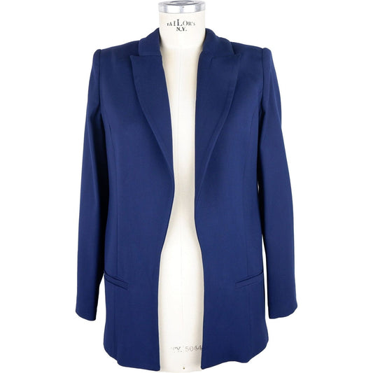 Elegant Blue Front-Open Jacket