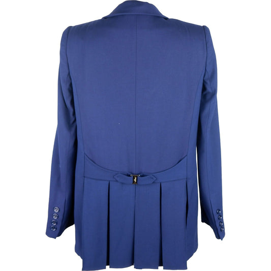 Elegant Blue Front-Open Jacket