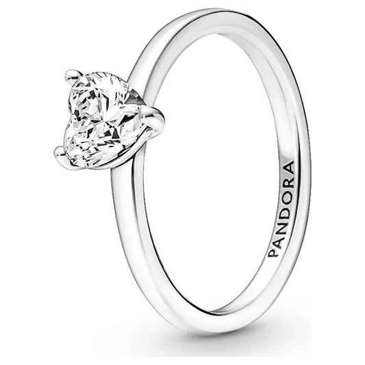 PANDORA JEWELS Mod. SPARKLING HEART SOLITAIRE - RING - Size 58 DESIGNER FASHION JEWELLERY PANDORA