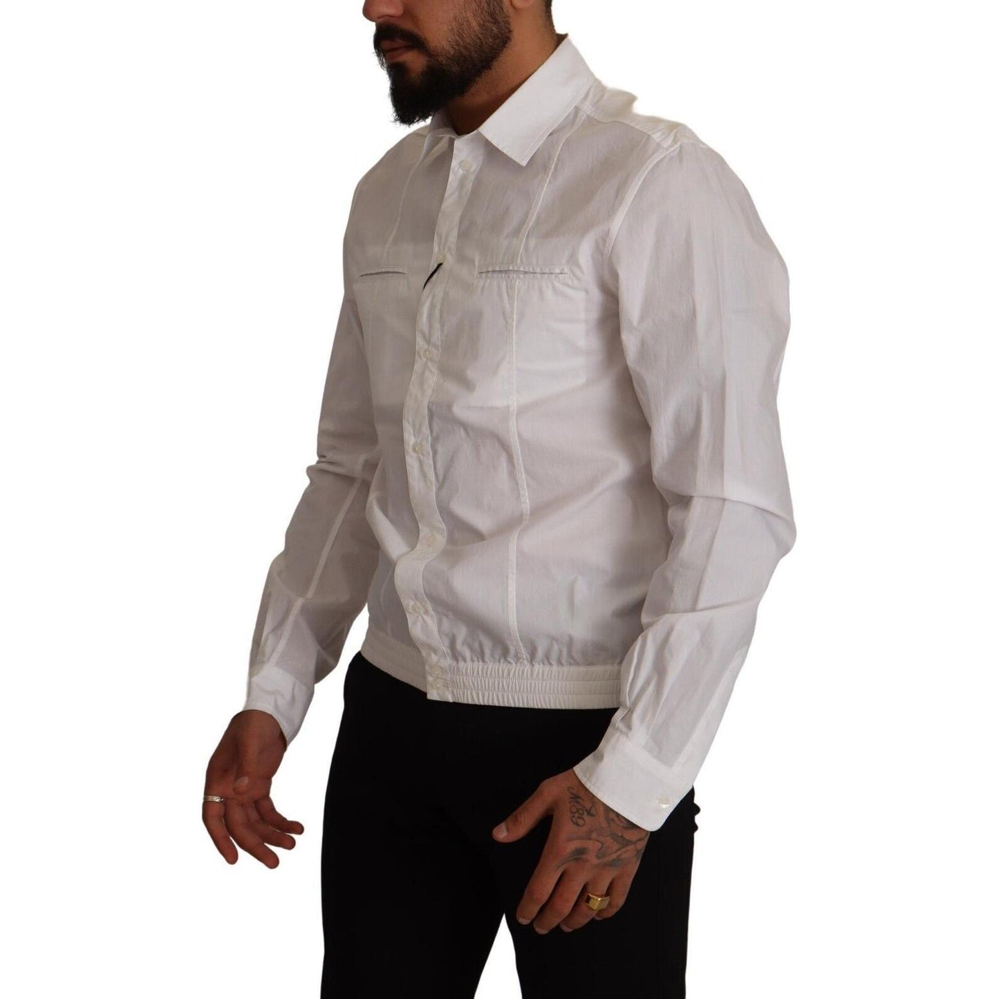 Elegant Italian White Cotton Shirt