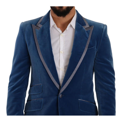 Dolce & Gabbana Blue SICILIA Velvet Slim Fit 2 Piece Suit